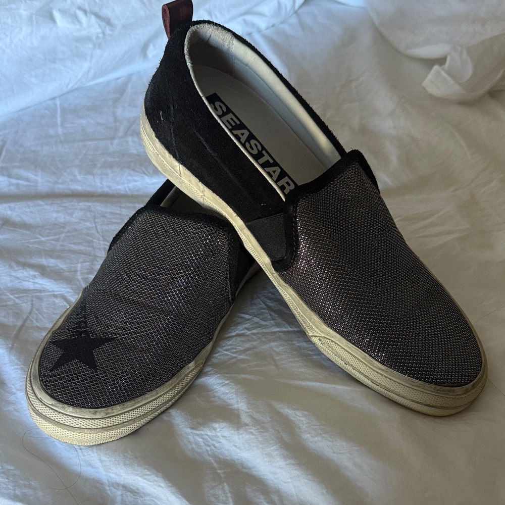 Golden Goose Black and Sparkly Slip-On Seastar sz39